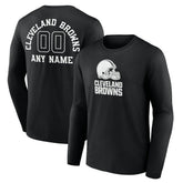 Cleveland Browns Personalized Name & Number Monochrome Long Sleeve T-Shirt - Black - NFL