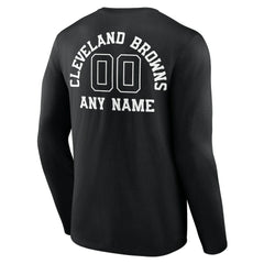 Cleveland Browns Personalized Name & Number Monochrome Long Sleeve T-Shirt - Black - NFL
