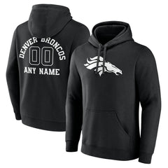 Denver Broncos Personalized Name & Number Pullover Hoodie - Black - NFL