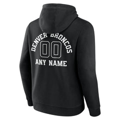 Denver Broncos Personalized Name & Number Pullover Hoodie - Black - NFL