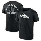 Denver Broncos Personalized Name & Number Monochrome T-Shirt - Black - NFL