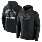Detroit Lions Personalized Name & Number Pullover Hoodie - Black - NFL