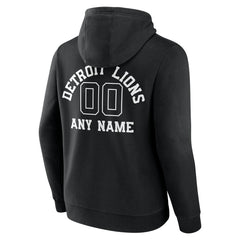 Detroit Lions Personalized Name & Number Pullover Hoodie - Black - NFL