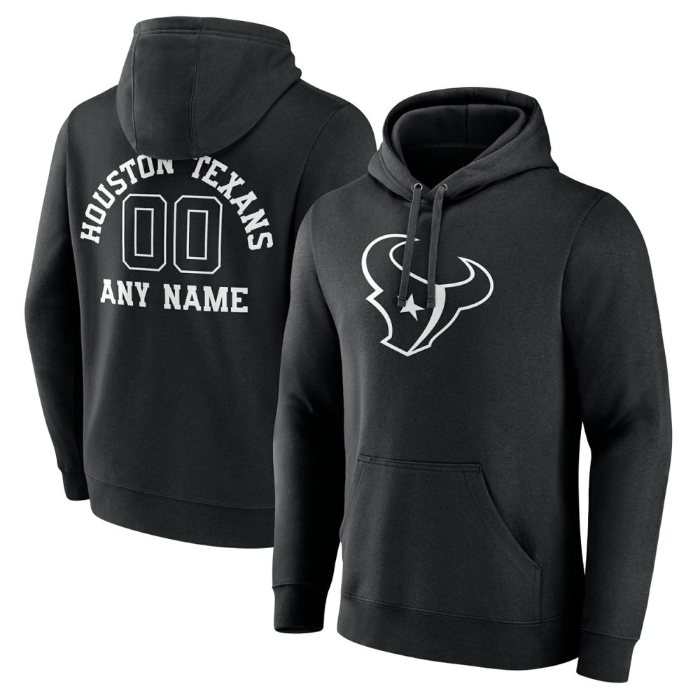 Houston Texans Personalized Name & Number Pullover Hoodie - Black - NFL