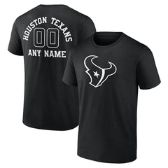 Houston Texans Personalized Name & Number Monochrome T-Shirt - Black - NFL