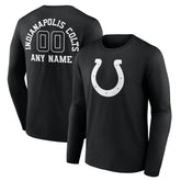 Indianapolis Colts Personalized Name & Number Monochrome Long Sleeve T-Shirt - Black - NFL
