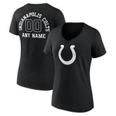 Indianapolis Colts Women's Personalized Name & Number Monochrome V-Neck T-Shirt - Black - NFL