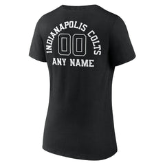 Indianapolis Colts Women's Personalized Name & Number Monochrome V-Neck T-Shirt - Black - NFL