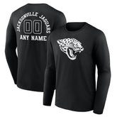 Jacksonville Jaguars Personalized Name & Number Monochrome Long Sleeve T-Shirt - Black - NFL