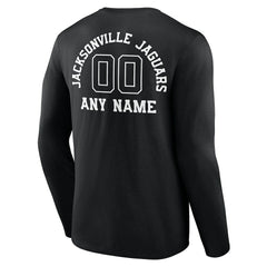 Jacksonville Jaguars Personalized Name & Number Monochrome Long Sleeve T-Shirt - Black - NFL
