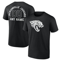 Jacksonville Jaguars Personalized Name & Number Monochrome T-Shirt - Black - NFL