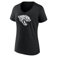 Jacksonville Jaguars Women's Personalized Name & Number Monochrome V-Neck T-Shirt - Black - NFL
