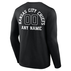 Kansas City Chiefs Personalized Name & Number Monochrome Long Sleeve T-Shirt - Black - NFL