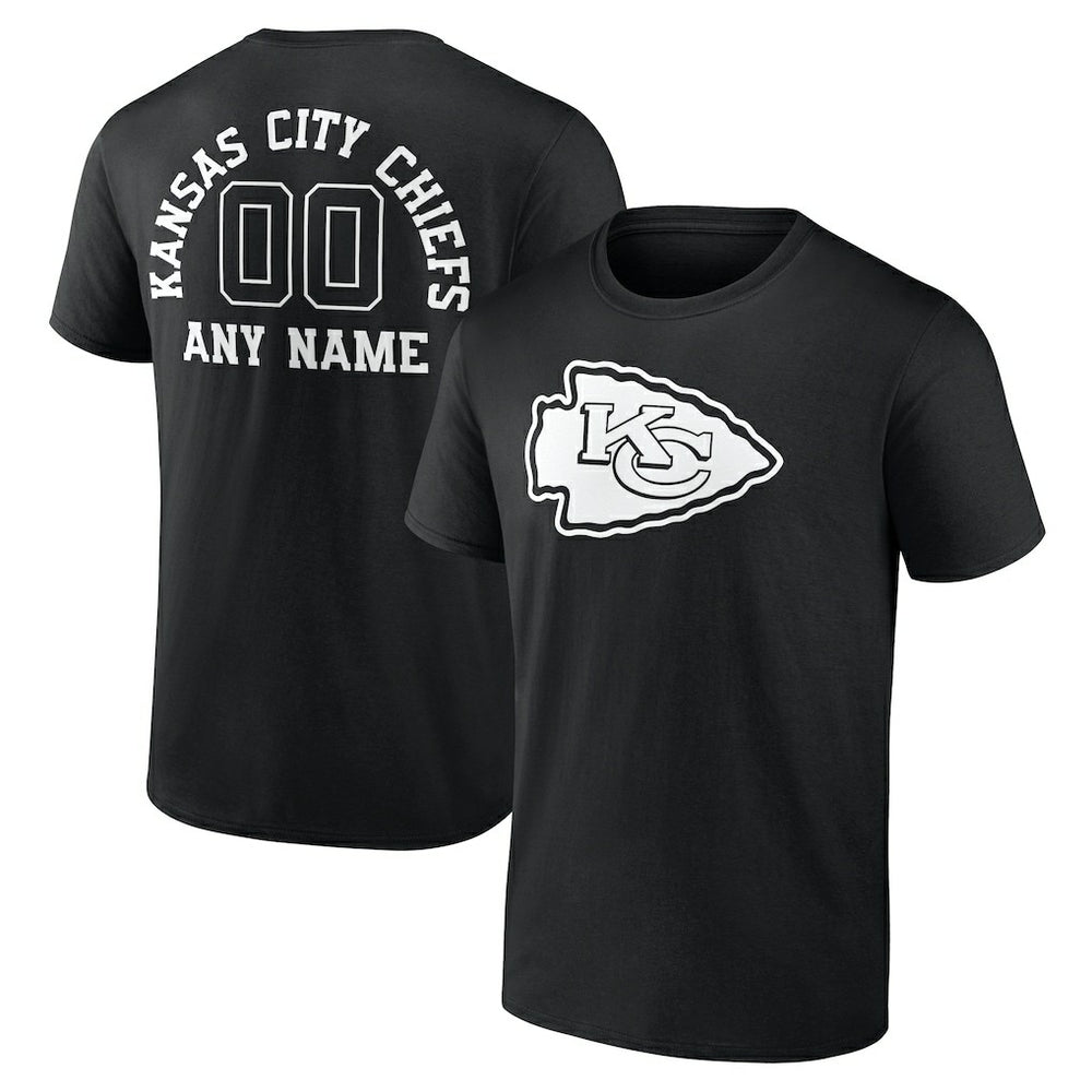 Kansas City Chiefs Personalized Name & Number Monochrome T-Shirt - Black - NFL