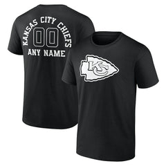 Kansas City Chiefs Personalized Name & Number Monochrome T-Shirt - Black - NFL