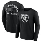 Las Vegas Raiders Personalized Name & Number Monochrome Long Sleeve T-Shirt - Black - NFL