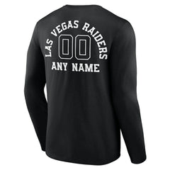 Las Vegas Raiders Personalized Name & Number Monochrome Long Sleeve T-Shirt - Black - NFL