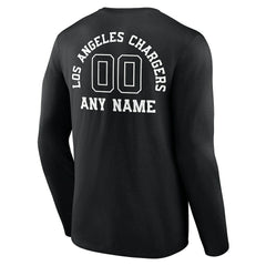 Los Angeles Chargers Personalized Name & Number Monochrome Long Sleeve T-Shirt - Black - NFL