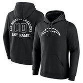 Los Angeles Chargers Personalized Name & Number Pullover Hoodie - Black - NFL