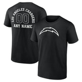 Los Angeles Chargers Personalized Name & Number Monochrome T-Shirt - Black - NFL