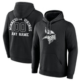 Minnesota Vikings Personalized Name & Number Pullover Hoodie - Black - NFL