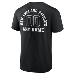 New England Patriots Personalized Name & Number Monochrome T-Shirt - Black - NFL