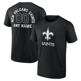 New Orleans Saints Personalized Name & Number Monochrome T-Shirt - Black - NFL