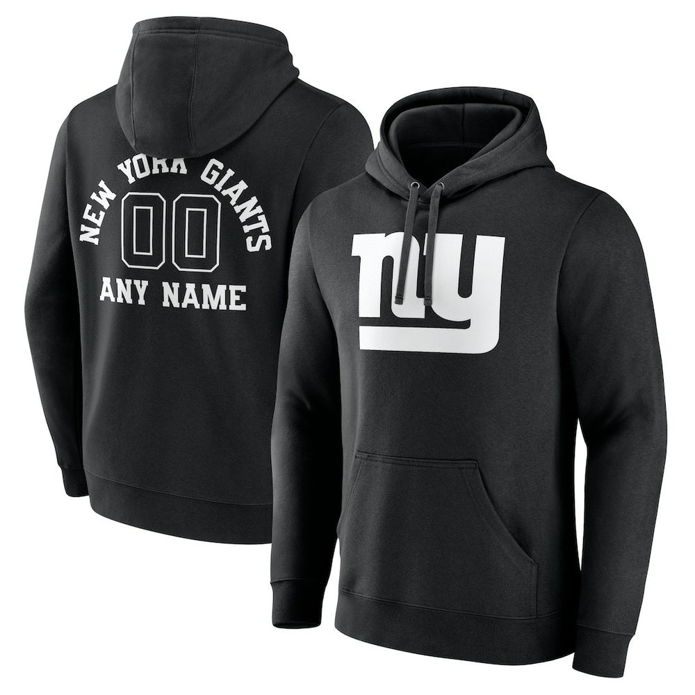 New York Giants Personalized Name & Number Pullover Hoodie - Black - NFL
