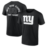 New York Giants Personalized Name & Number Monochrome T-Shirt - Black - NFL