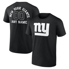 New York Giants Personalized Name & Number Monochrome T-Shirt - Black - NFL