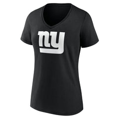 New York Giants Women's Personalized Name & Number Monochrome V-Neck T-Shirt - Black - NFL