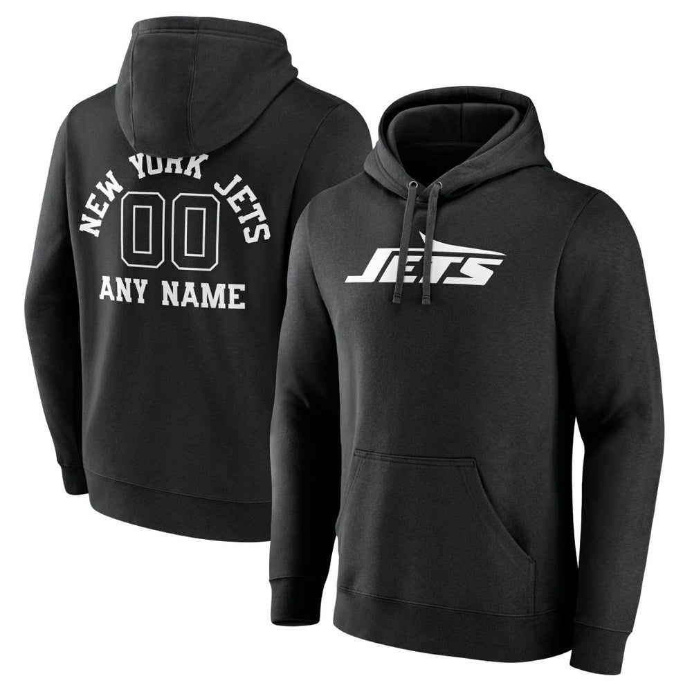 New York Jets Personalized Name & Number Pullover Hoodie - Black - NFL