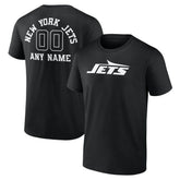 New York Jets Personalized Name & Number Monochrome T-Shirt - Black - NFL
