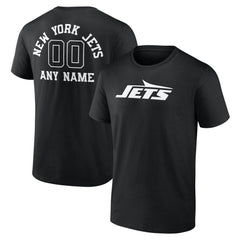 New York Jets Personalized Name & Number Monochrome T-Shirt - Black - NFL