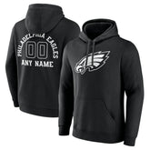 Philadelphia Eagles Personalized Name & Number Pullover Hoodie - Black - NFL