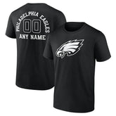 Philadelphia Eagles Personalized Name & Number Monochrome T-Shirt - Black - NFL