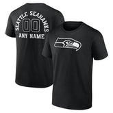 Seattle Seahawks Personalized Name & Number Monochrome T-Shirt - Black - NFL