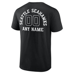 Seattle Seahawks Personalized Name & Number Monochrome T-Shirt - Black - NFL