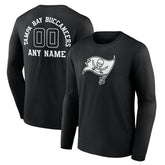 Tampa Bay Buccaneers Personalized Name & Number Monochrome Long Sleeve T-Shirt - Black - NFL