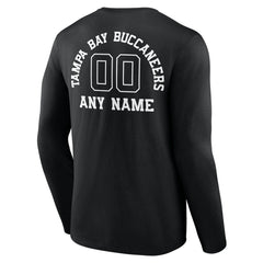 Tampa Bay Buccaneers Personalized Name & Number Monochrome Long Sleeve T-Shirt - Black - NFL