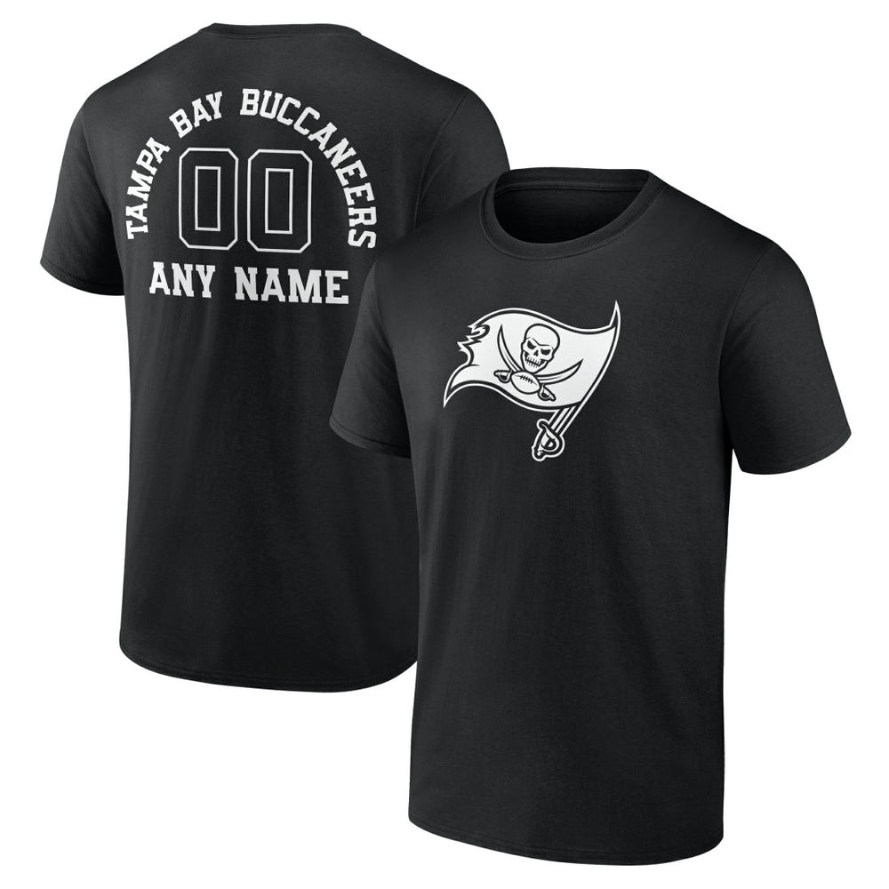 Tampa Bay Buccaneers Personalized Name & Number Monochrome T-Shirt - Black - NFL