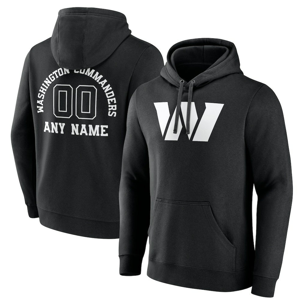 Washington Commanders Personalized Name & Number Pullover Hoodie - Black - NFL
