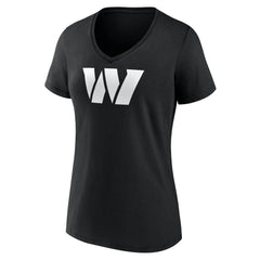 Washington Commanders Women's Personalized Name & Number Monochrome V-Neck T-Shirt - Black - NFL