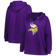 Minnesota Vikings Women's Plus Size V-Neck Pullover Hoodie - Purple - Fanatics