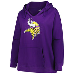 Minnesota Vikings Women's Plus Size V-Neck Pullover Hoodie - Purple - Fanatics