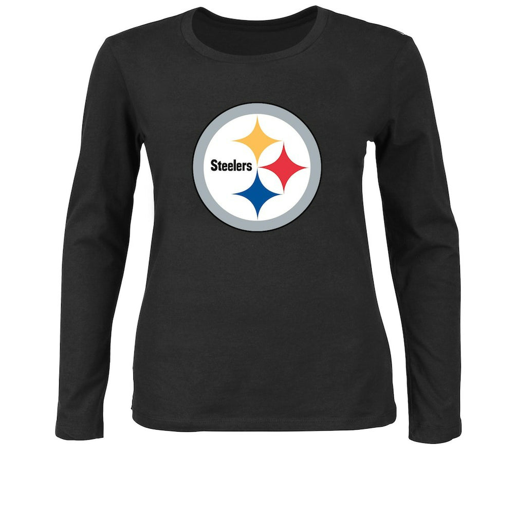Pittsburgh Steelers Women's Plus Size Long Sleeve T-Shirt - Black - Fanatics