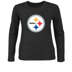 Pittsburgh Steelers Women's Plus Size Long Sleeve T-Shirt - Black - Fanatics