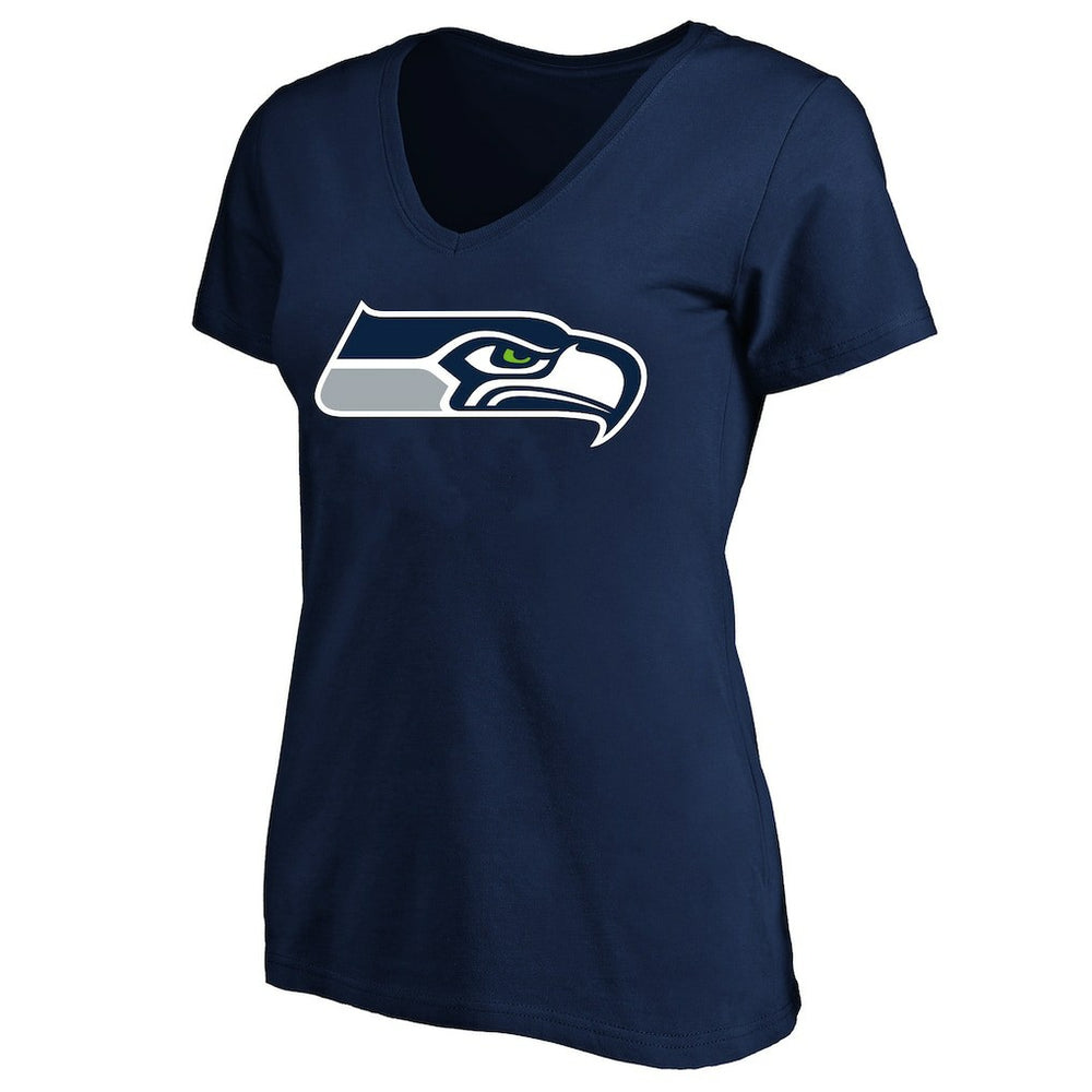 Seattle Seahawks Women's Plus Size V-Neck T-Shirt - College Navy - Fanatics