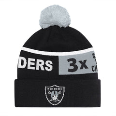Las Vegas Raiders Starter Unisex Chyron Cuffed Knit Hat with Pom - Black - NFL