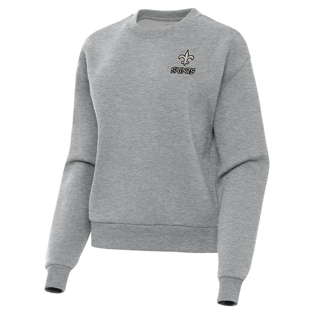 New Orleans Saints Antigua Women's Victory Pullover Sweatshirt - Heather Gray - NFL